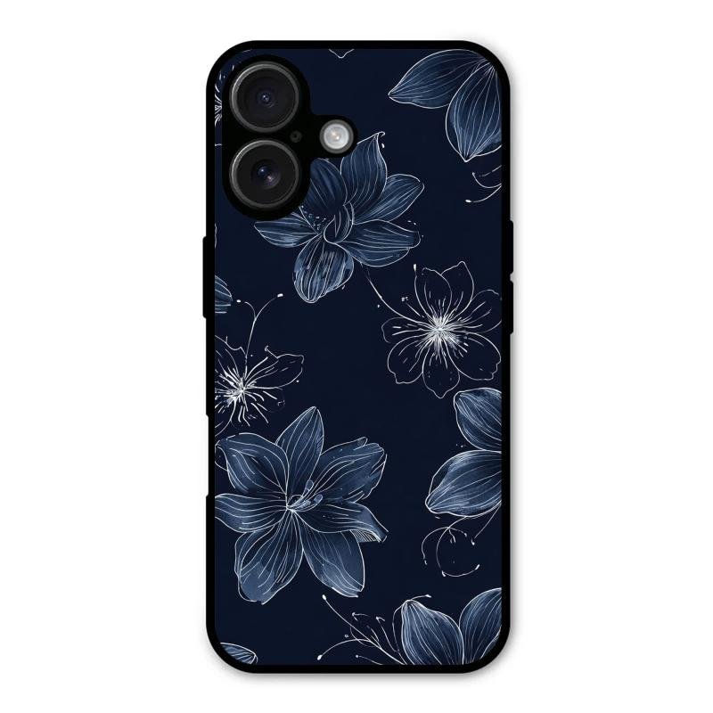 Blue Blossom Kindle Glass Phone Cover For iPhone 16