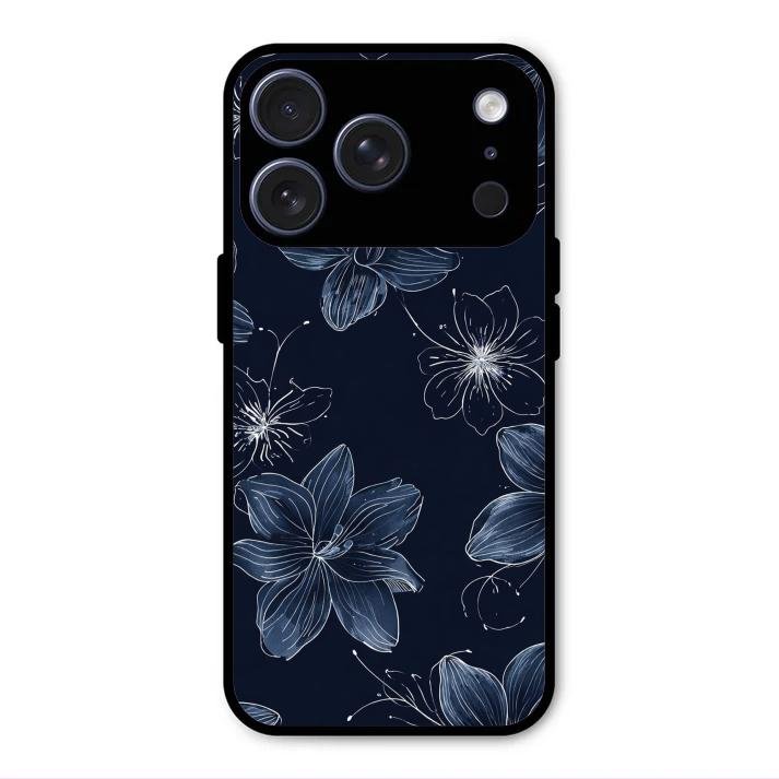 Blue Blossom Kindle Glass Phone Cover For iPhone 17 Pro Max