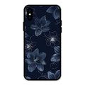 Blue Blossom Kindle Glass Phone Cover For iPhone XS