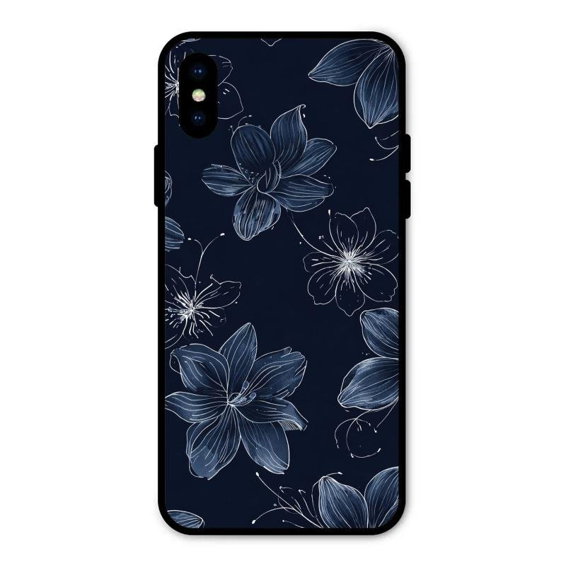 Blue Blossom Kindle Glass Phone Cover For iPhone XS