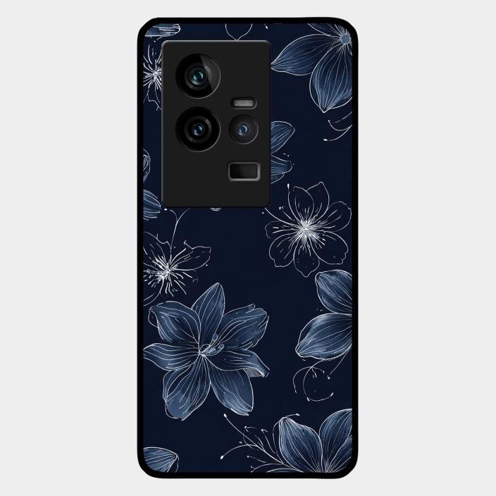 Blue Blossom Kindle Glass Phone Cover For Iqoo 11 5G