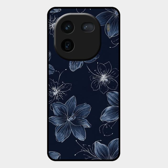 Blue Blossom Kindle Glass Phone Cover For Iqoo 12 5G