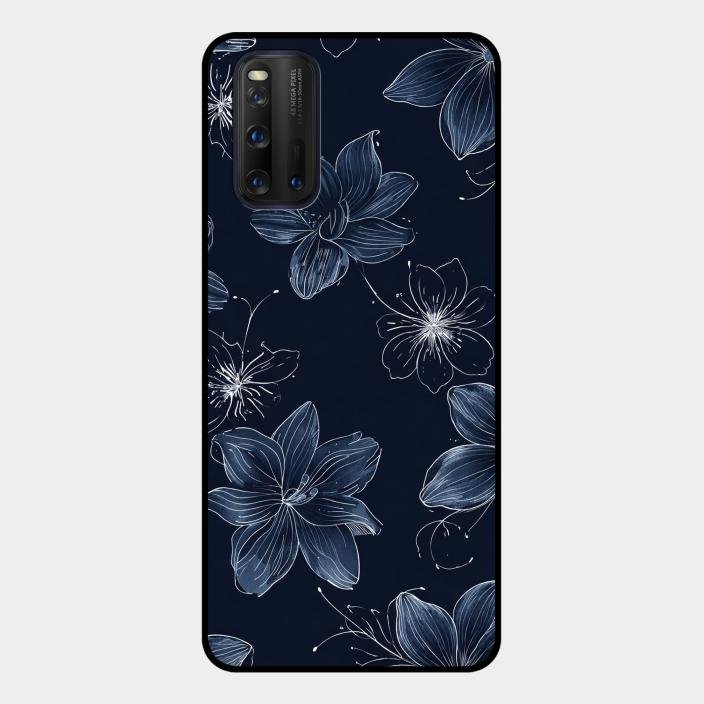 Blue Blossom Kindle Glass Phone Cover For Iqoo 3 5G