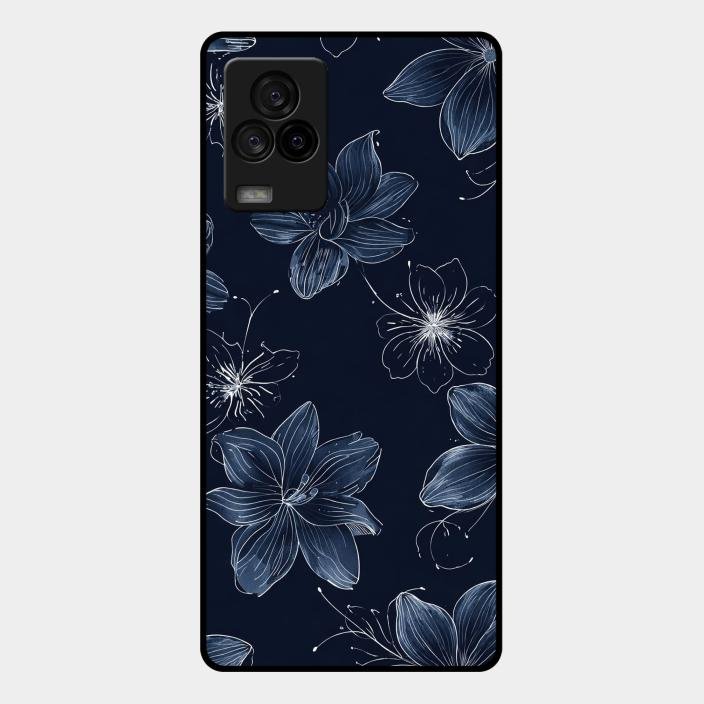 Blue Blossom Kindle Glass Phone Cover For Iqoo 7 Legend 5G