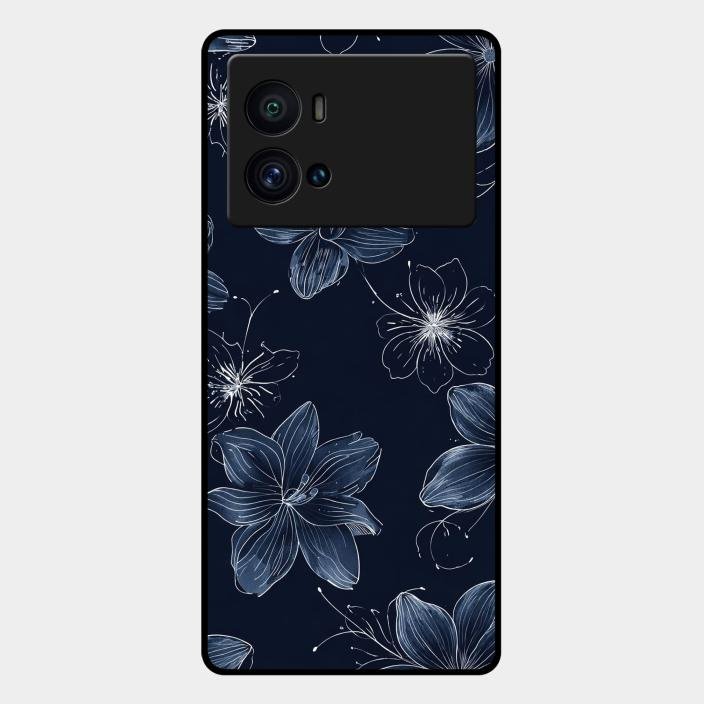 Blue Blossom Kindle Glass Phone Cover For Iqoo 9 Pro 5G