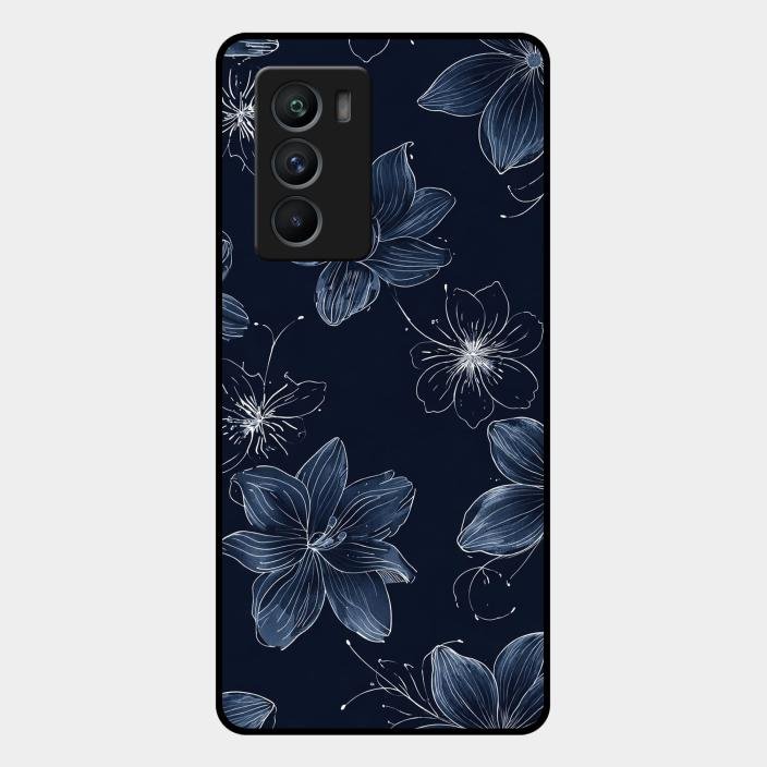 Blue Blossom Kindle Glass Phone Cover For Iqoo 9 Se 5G