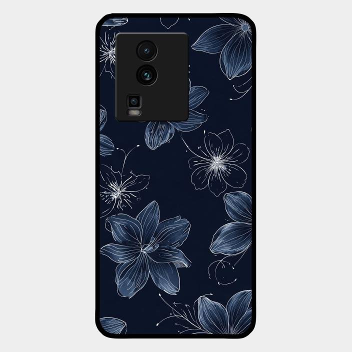 Blue Blossom Kindle Glass Phone Cover For Iqoo Neo 7 Pro 5G