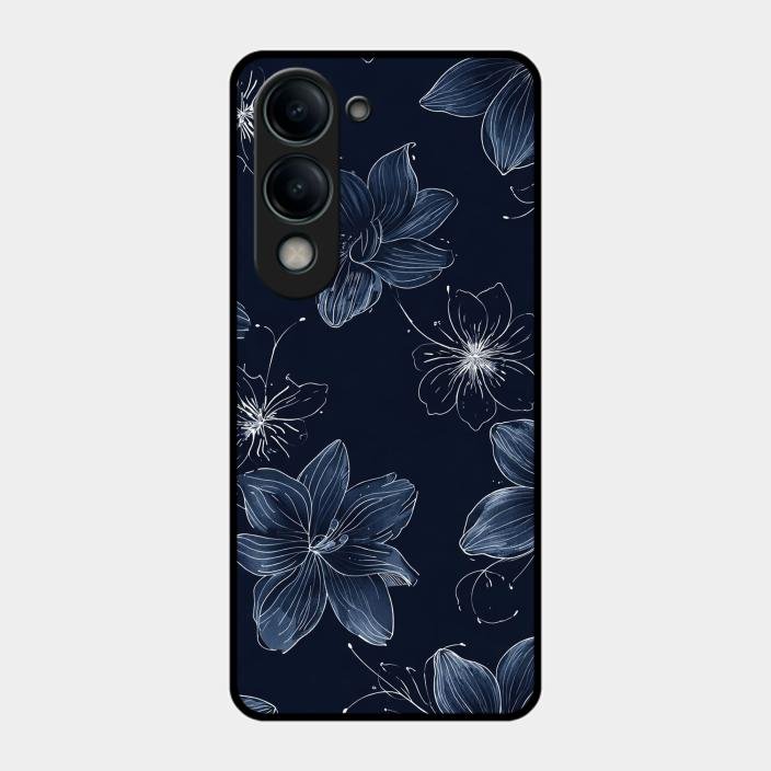 Blue Blossom Kindle Glass Phone Cover For Iqoo Z10 Lite