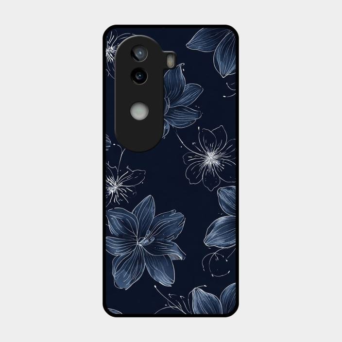 Blue Blossom Kindle Glass Phone Cover For Iqoo Z9S 5G
