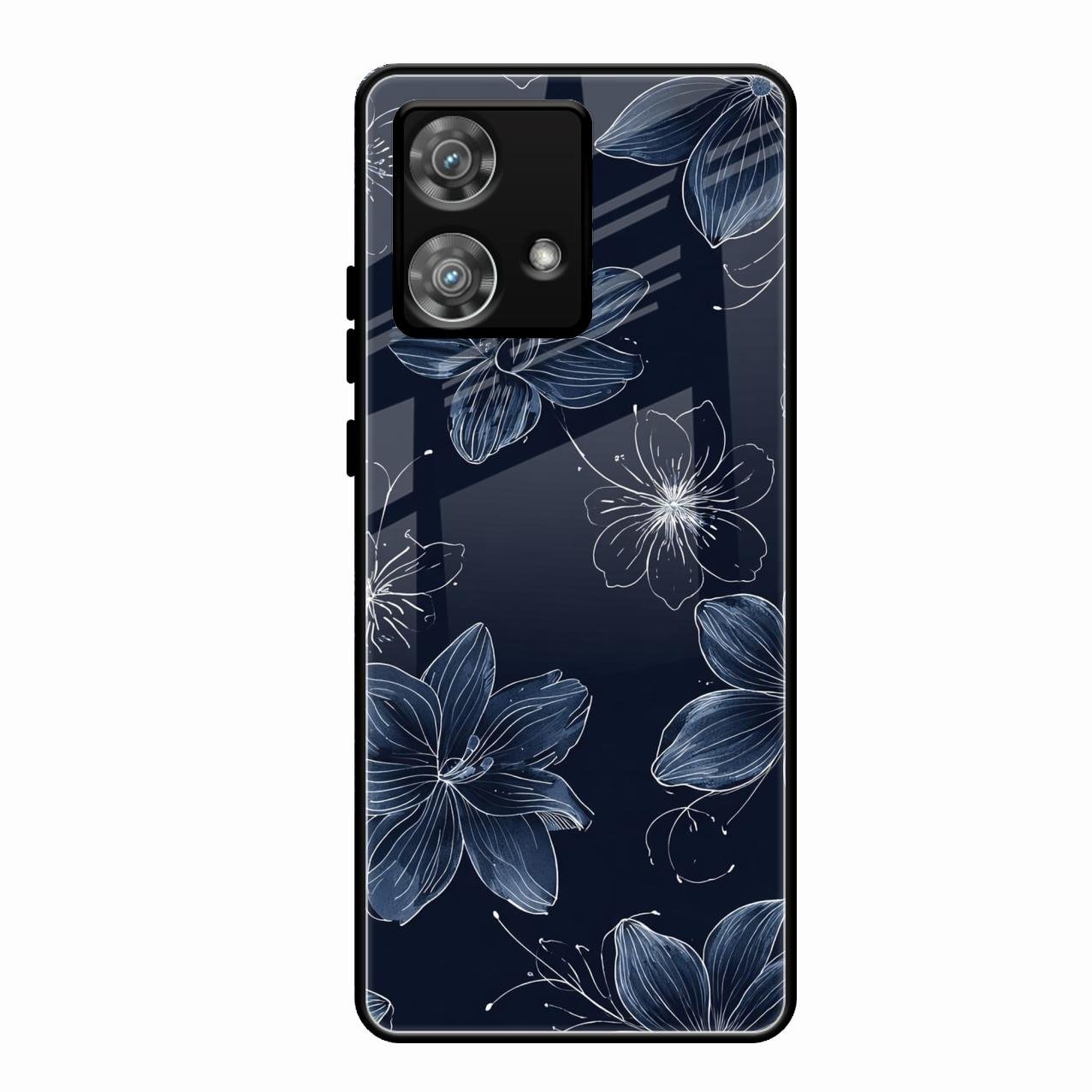 Blue Blossom Kindle Glass Phone Cover For Motorola Edge 40 5G