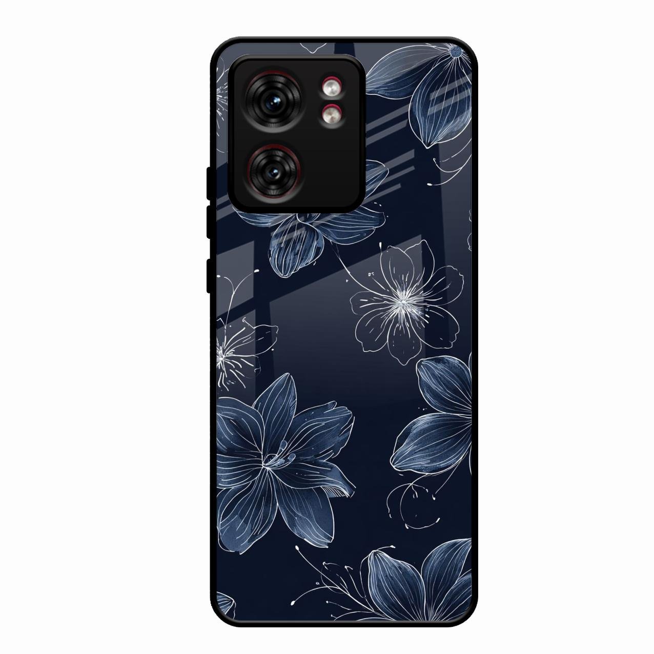 Blue Blossom Kindle Glass Phone Cover For Motorola Edge 40