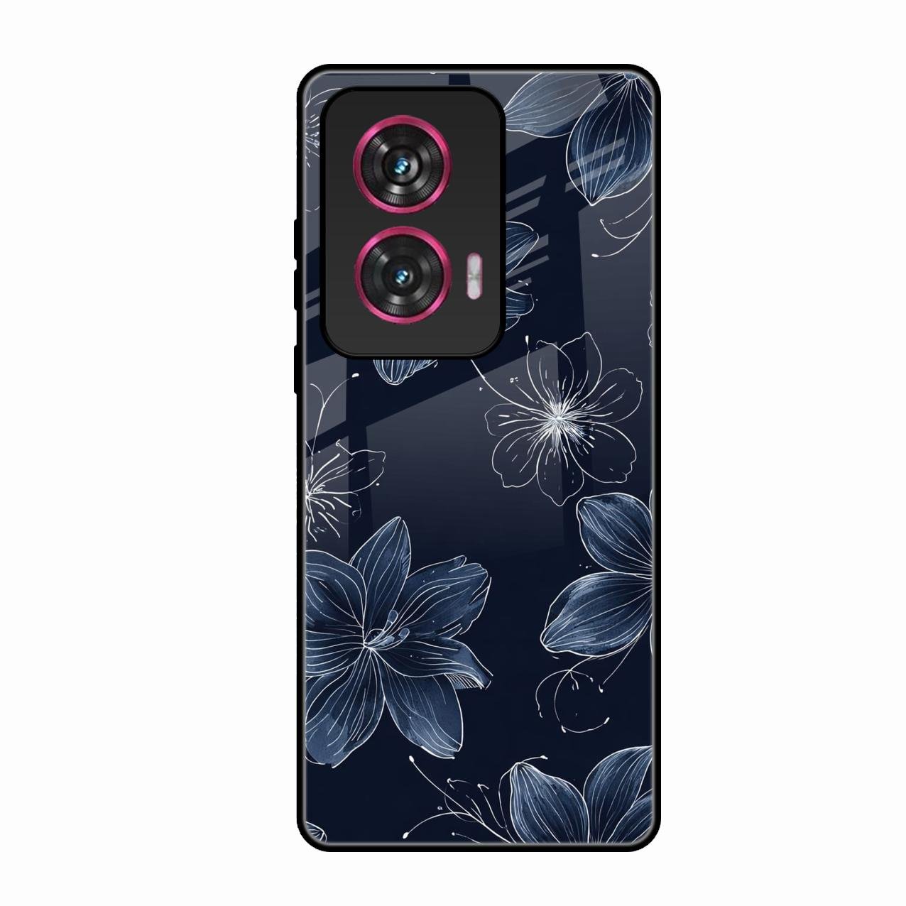 Blue Blossom Kindle Glass Phone Cover For Motorola Edge 50 Fusion 5G