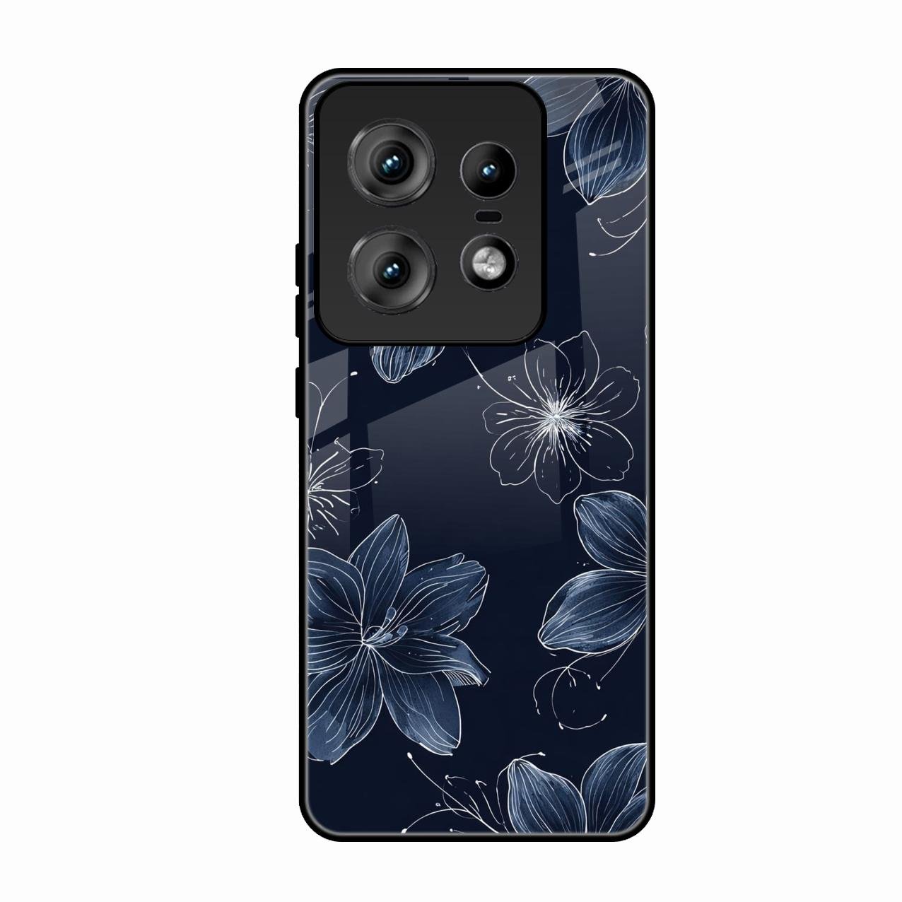 Blue Blossom Kindle Glass Phone Cover For Motorola Edge 50 Pro