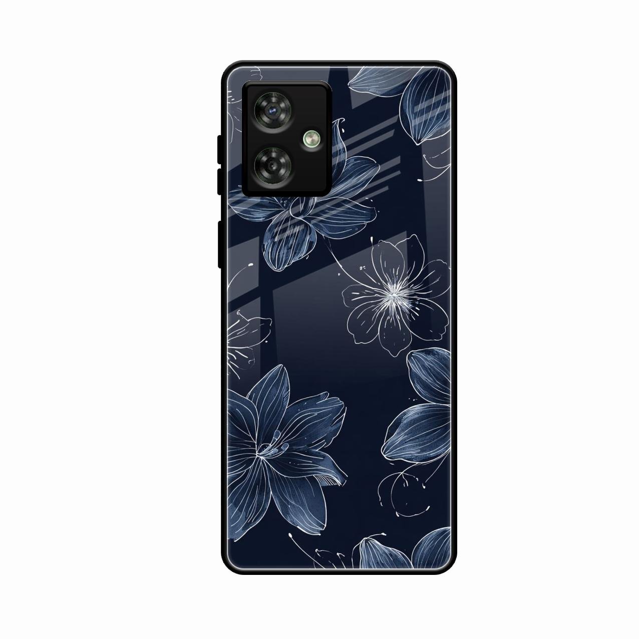 Blue Blossom Kindle Glass Phone Cover For Motorola G54 5G