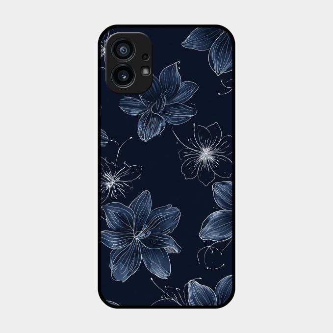 Blue Blossom Kindle Glass Phone Cover For Nothing Phone 1