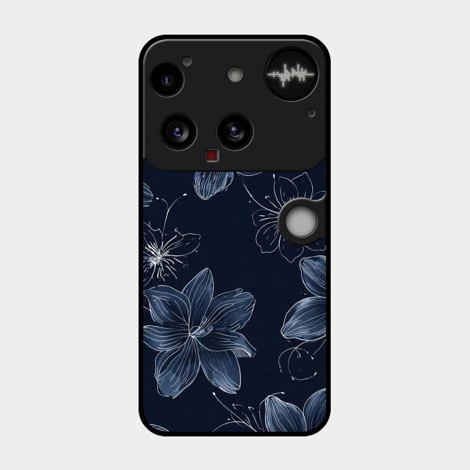 Blue Blossom Kindle Glass Phone Cover For Nothing Phone 3 5G