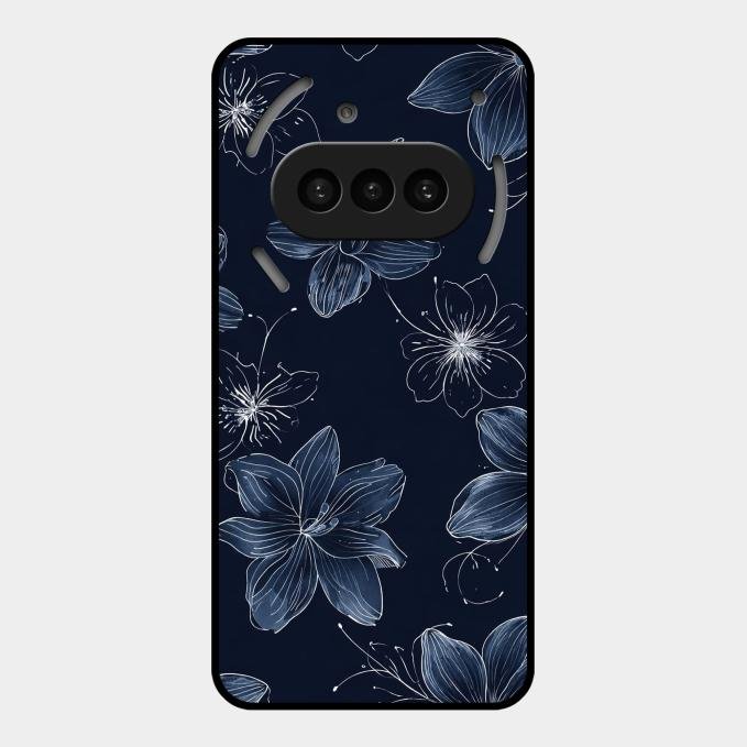 Blue Blossom Kindle Glass Phone Cover For Nothing Phone 3A 5G