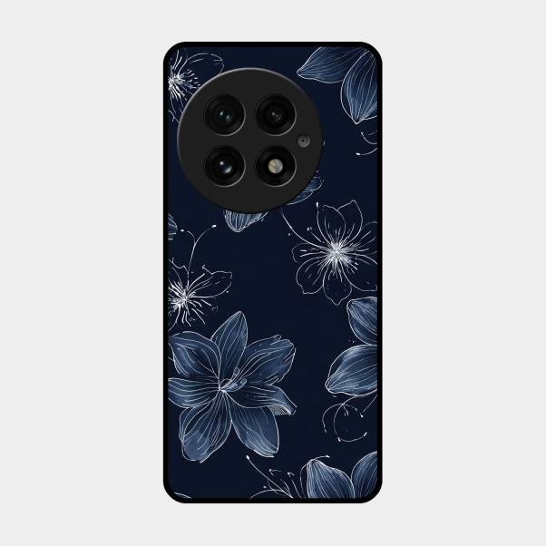 Blue Blossom Kindle Glass Phone Cover For Oneplus 13 5G