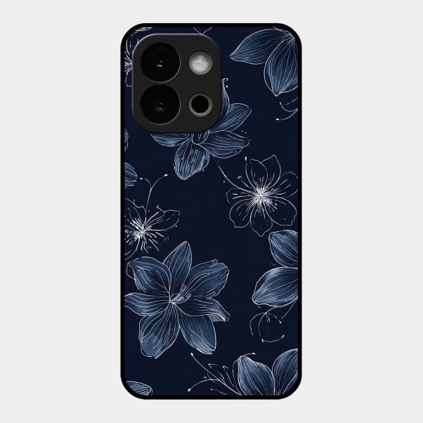 Blue Blossom Kindle Glass Phone Cover For Oneplus 13S 5G