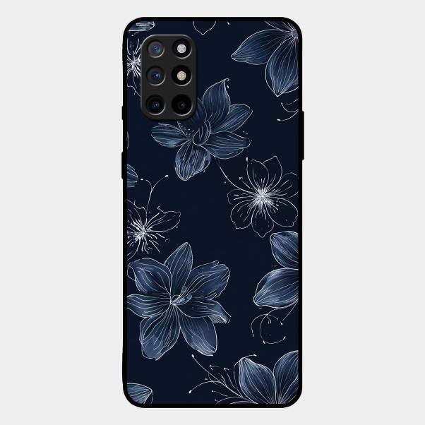 Blue Blossom Kindle Glass Phone Cover For Oneplus 8T