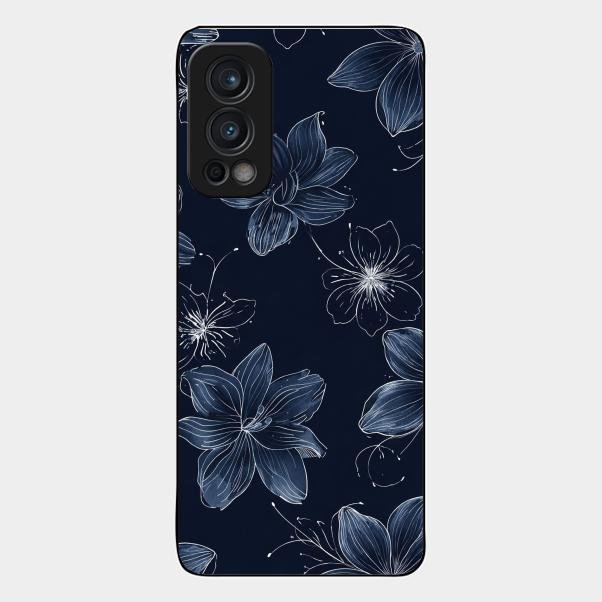 Blue Blossom Kindle Glass Phone Cover For Oneplus Nord 2 5G