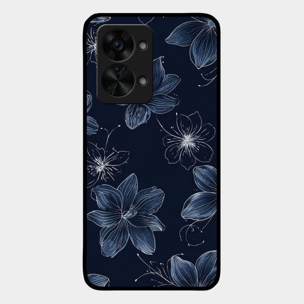 Blue Blossom Kindle Glass Phone Cover For Oneplus Nord 2T 5G