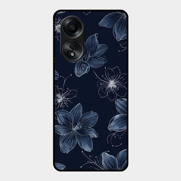 Blue Blossom Kindle Glass Phone Cover For Oppo A58