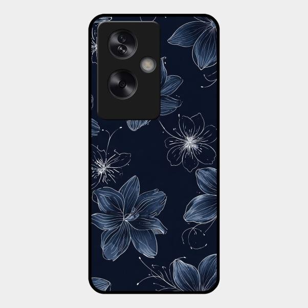 Blue Blossom Kindle Glass Phone Cover For Oppo A79 5G