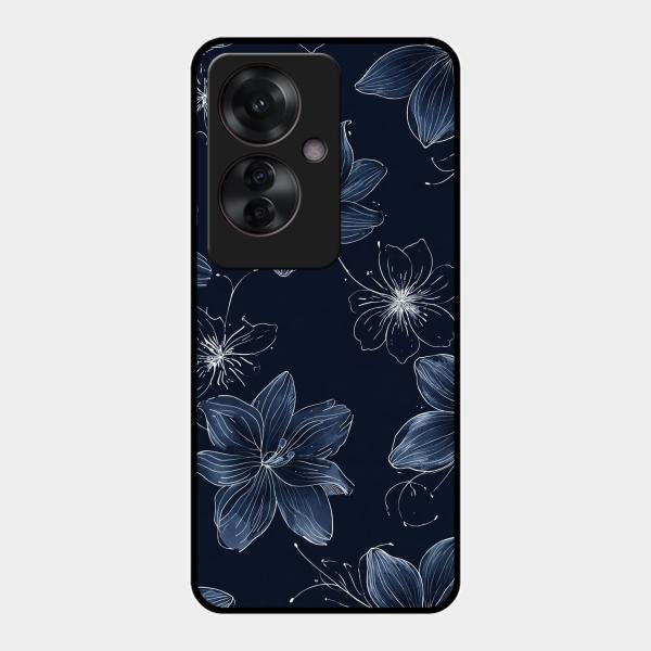 Blue Blossom Kindle Glass Phone Cover For Oppo F25 Pro 5G