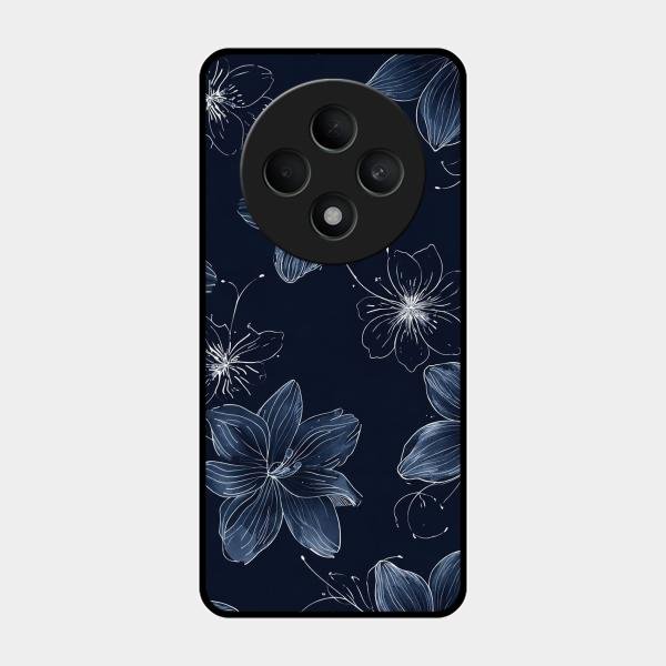 Blue Blossom Kindle Glass Phone Cover For Oppo F27 5G