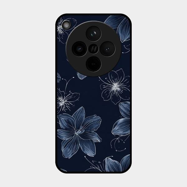 Blue Blossom Kindle Glass Phone Cover For Oppo Find X8 5G