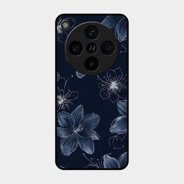 Blue Blossom Kindle Glass Phone Cover For Oppo Find X8 Pro 5G