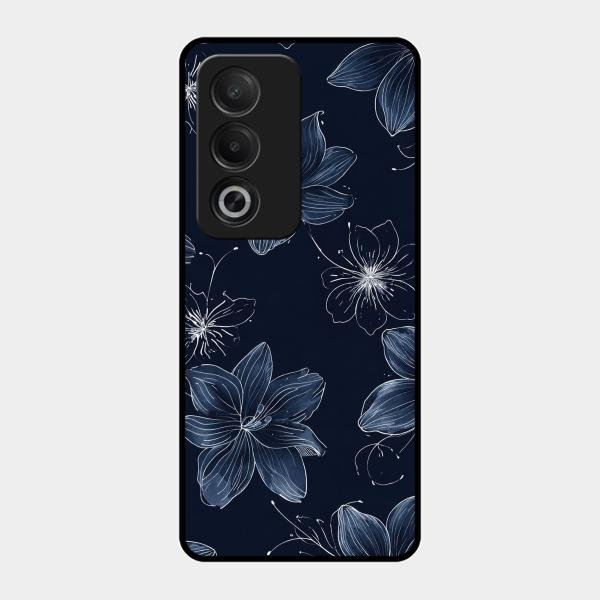 Blue Blossom Kindle Glass Phone Cover For Oppo K12X 5G