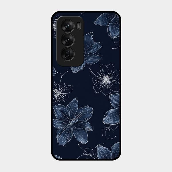 Blue Blossom Kindle Glass Phone Cover For Oppo Reno 12 Pro 5G
