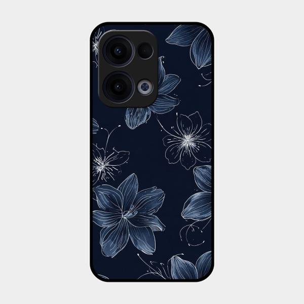 Blue Blossom Kindle Glass Phone Cover For Oppo Reno 13 5G