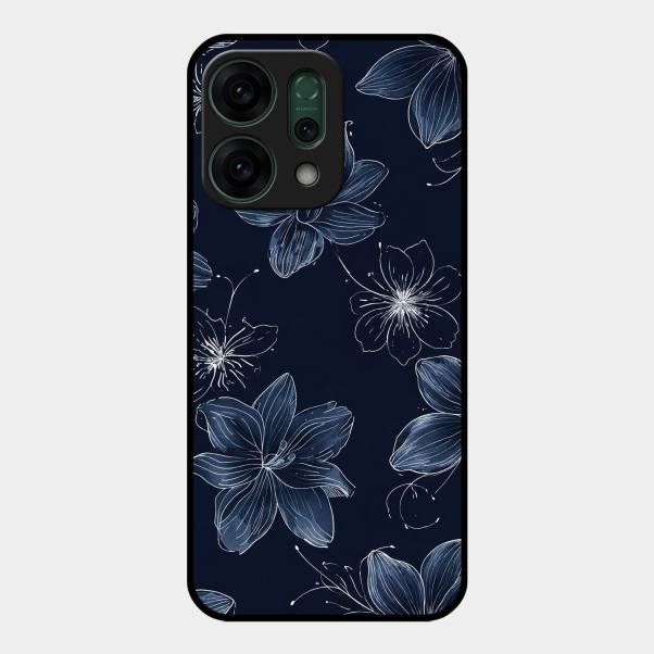 Blue Blossom Kindle Glass Phone Cover For Oppo Reno 14 5G