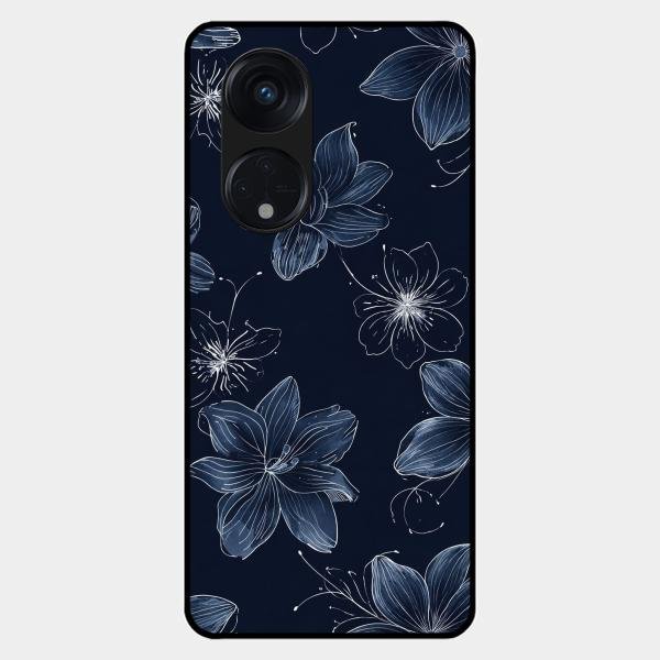 Blue Blossom Kindle Glass Phone Cover For Oppo Reno 8T 5G