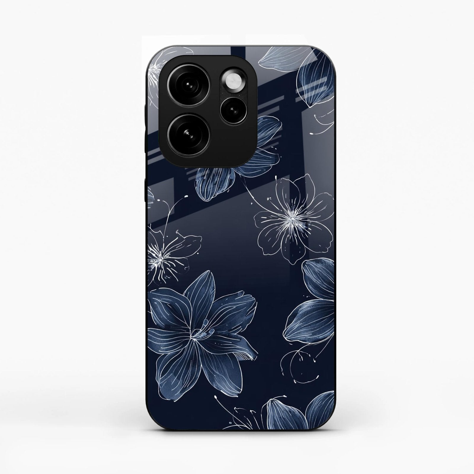 Blue Blossom Kindle Glass Phone Cover For Oppo Reno15 Pro Mini 5G