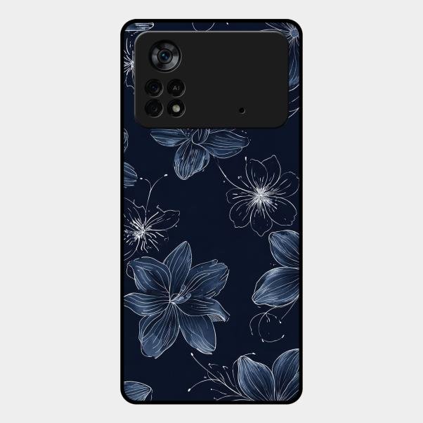 Blue Blossom Kindle Glass Phone Cover For Poco X4 Pro 5G