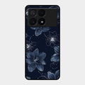 Blue Blossom Kindle Glass Phone Cover For Poco X6 Pro 5G