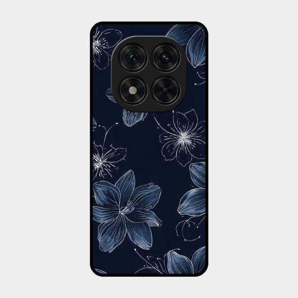 Blue Blossom Kindle Glass Phone Cover For Poco X7 5G