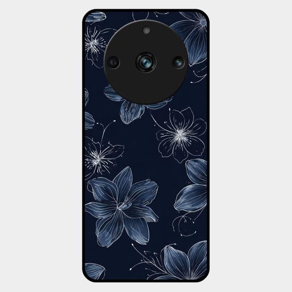 Blue Blossom Kindle Glass Phone Cover For Realme 11 Pro Plus 5G