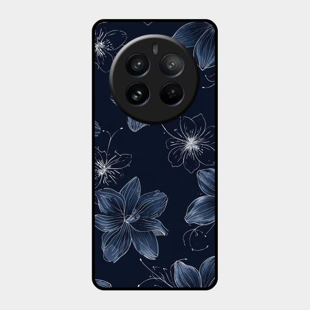 Blue Blossom Kindle Glass Phone Cover For Realme 12 Pro 5G
