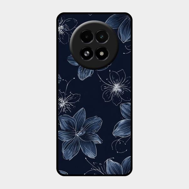 Blue Blossom Kindle Glass Phone Cover For Realme 13 5G