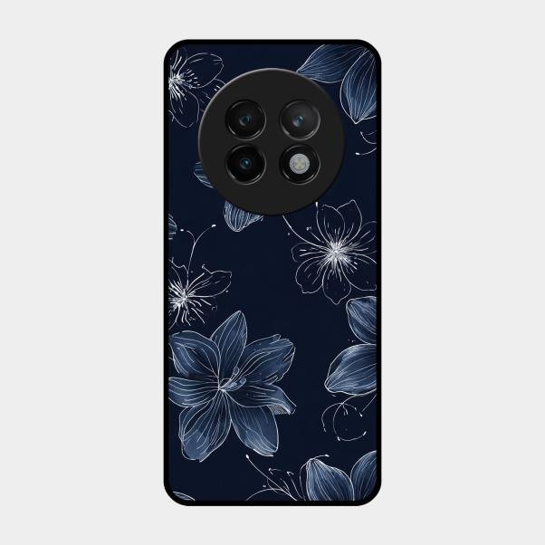 Blue Blossom Kindle Glass Phone Cover For Realme 13 Plus 5G