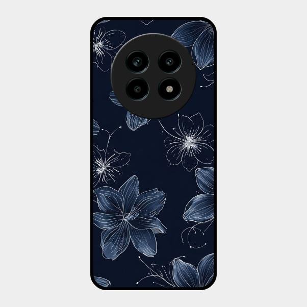 Blue Blossom Kindle Glass Phone Cover For Realme 13 Pro 5G