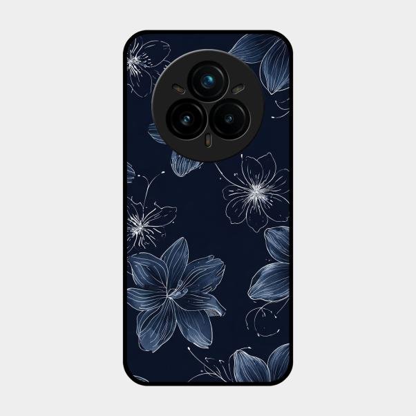 Blue Blossom Kindle Glass Phone Cover For Realme 14 Pro 5G