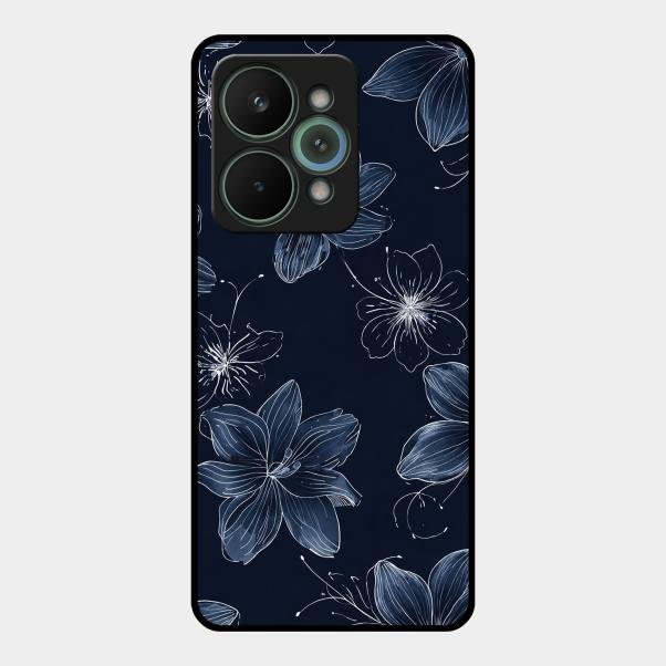 Blue Blossom Kindle Glass Phone Cover For Realme 15 Pro 5G