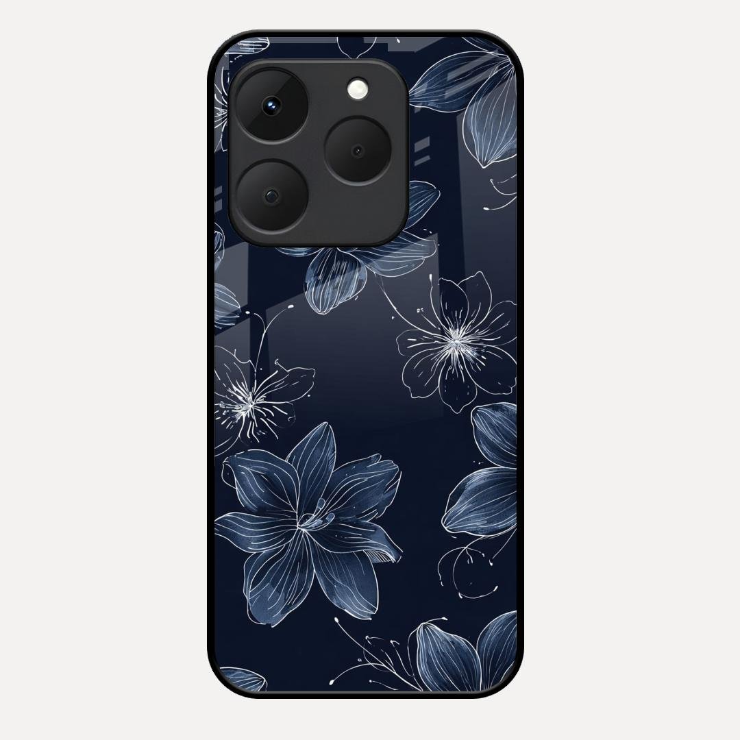 Blue Blossom Kindle Glass Phone Cover For Realme 15T 5G