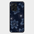 Blue Blossom Kindle Glass Phone Cover For Realme C33 2023